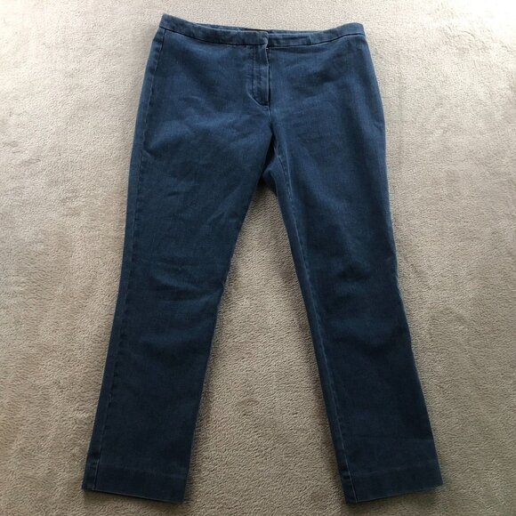 Theory Womens Jeans Size 4 Mid Rise Straight Leg Classic Blue Denim Casual - Picture 12 of 13
